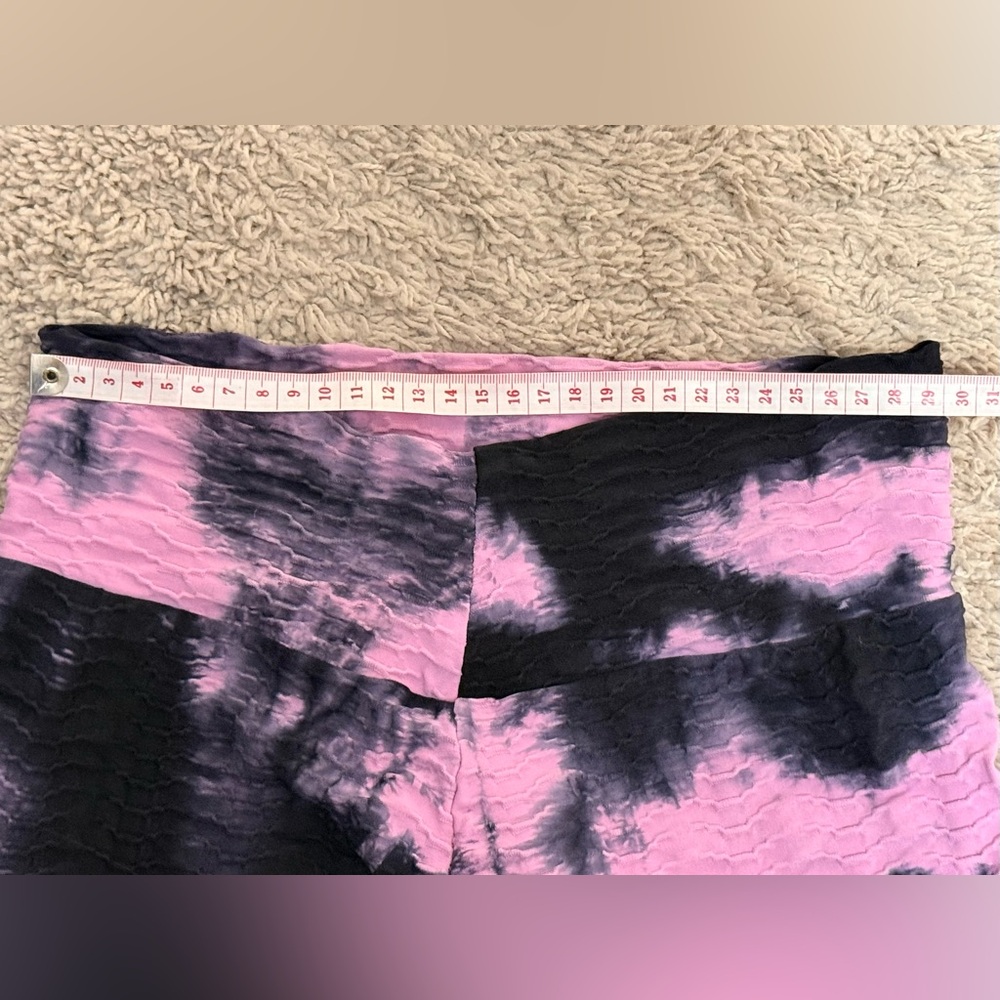 Booty by Brabants Pink Black Tie Dye Textured Leggings EUC S - Picture 4 of 8